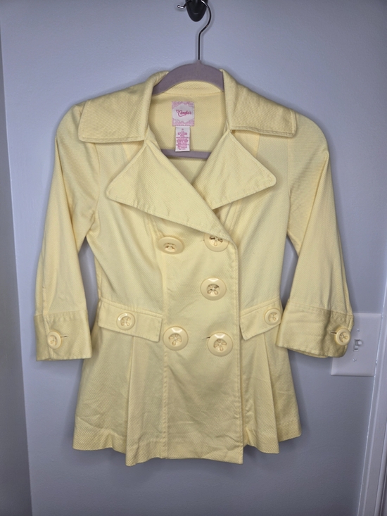 Candie's Jackets & Blazers - Candie's Soft Yellow Double-Breasted Pea Coat